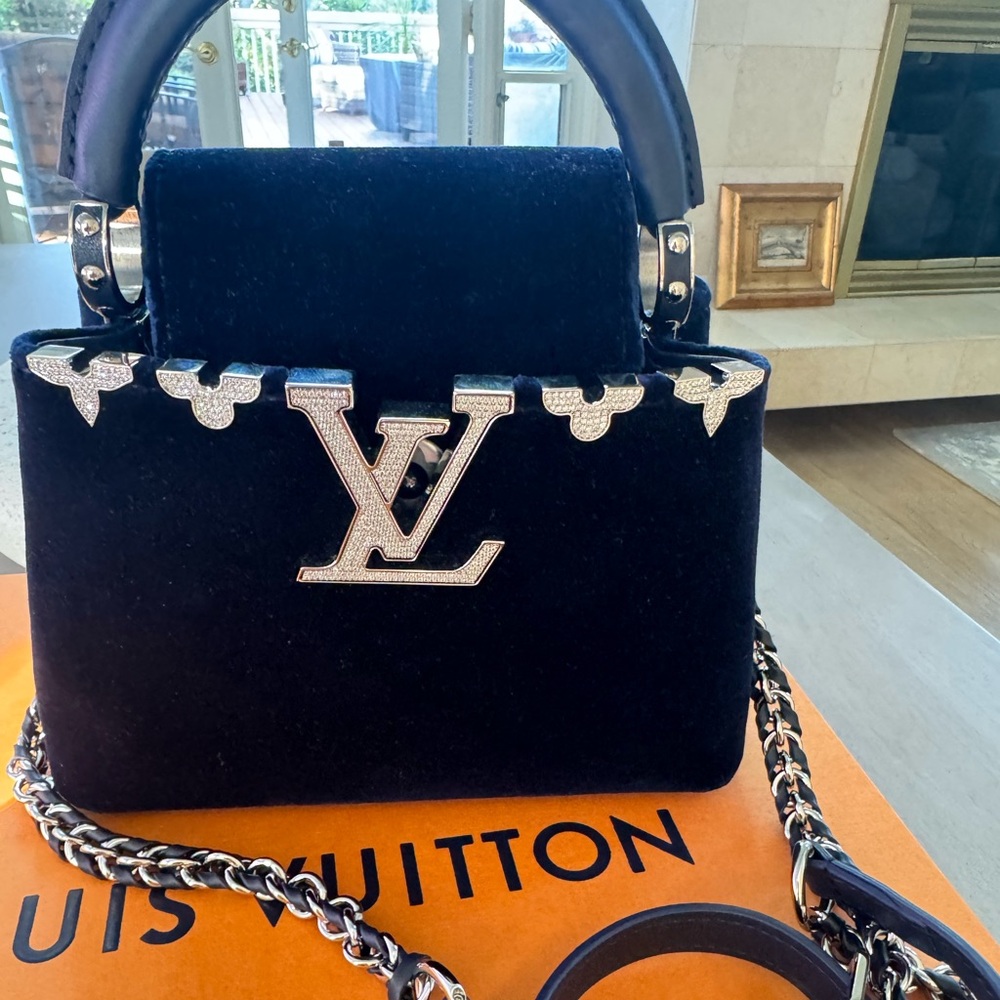 Louis Vuitton Crystal Capucines mini Midnight Blue